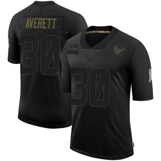 Limited Anthony Averett Men's Houston Texans 2020 Salute To Service Jersey - Black