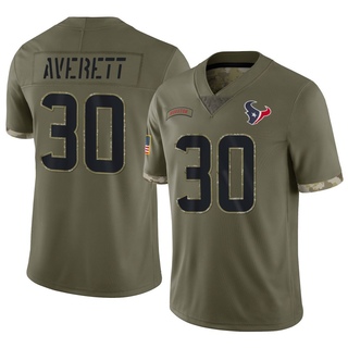 Limited Anthony Averett Men's Houston Texans 2022 Salute To Service Jersey - Olive