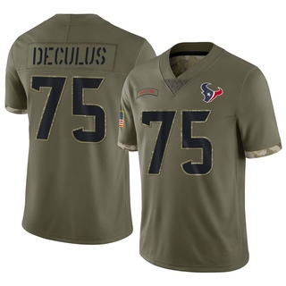 Limited Austin Deculus Men's Houston Texans 2022 Salute To Service Jersey - Olive