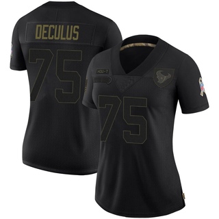 Limited Austin Deculus Women's Houston Texans 2020 Salute To Service Jersey - Black