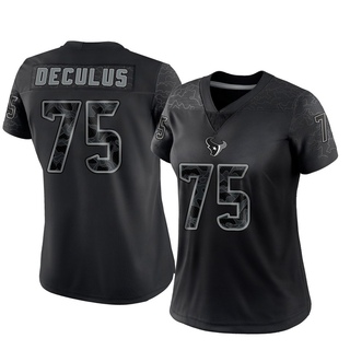 Limited Austin Deculus Women's Houston Texans Reflective Jersey - Black