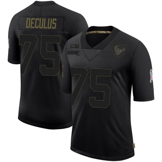 Limited Austin Deculus Youth Houston Texans 2020 Salute To Service Jersey - Black